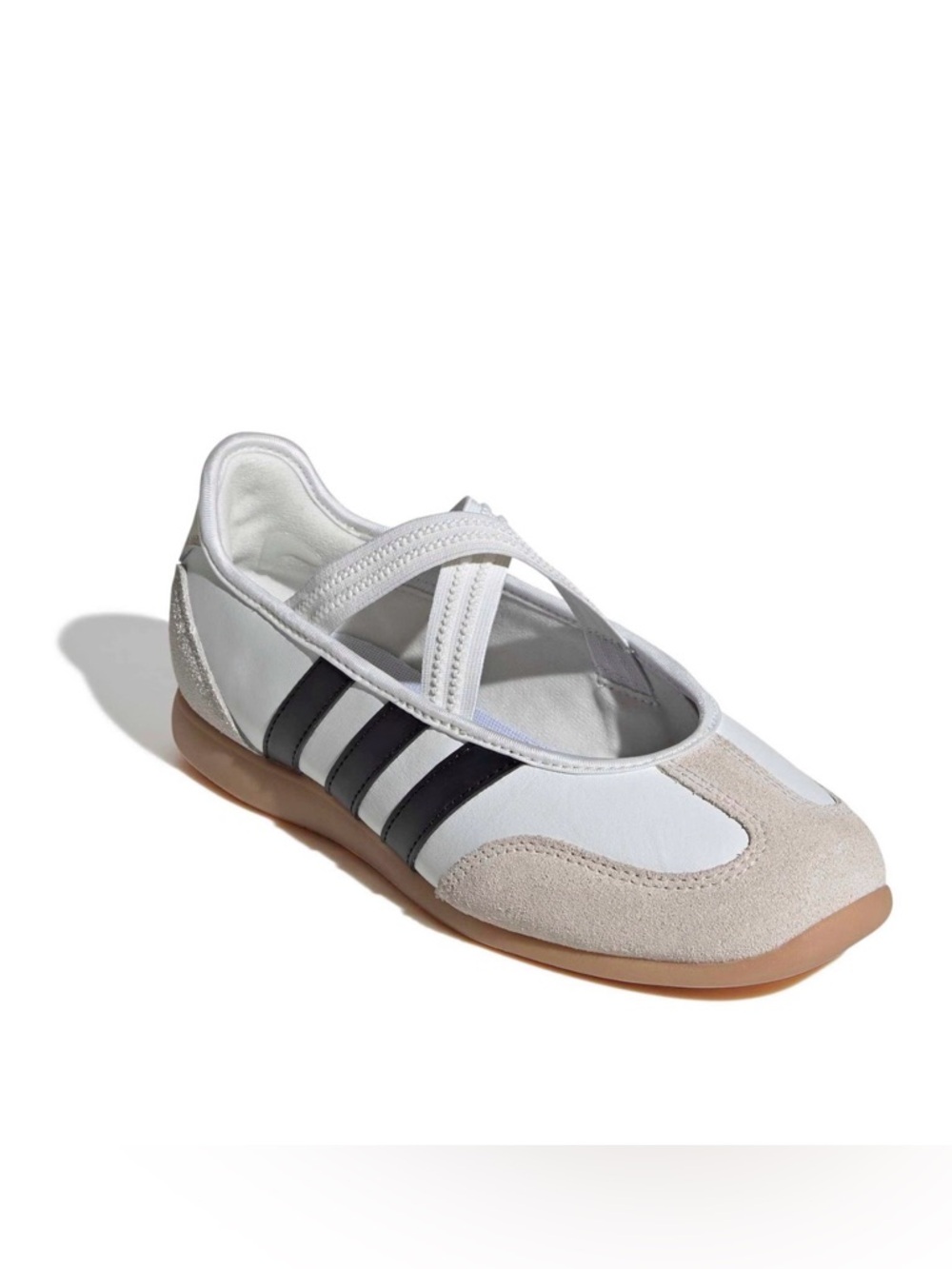 adidas barreda mary Jane White and Black Ballet-Inspired Cross-Strap Sneaker - Picture 2 of 6